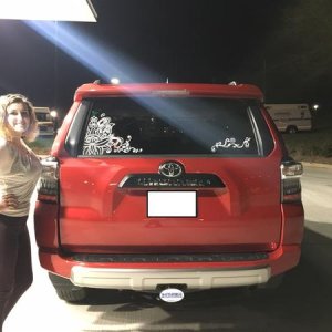 Absolutely love the white vinyl lotus flower with scroll work on my back windshield.