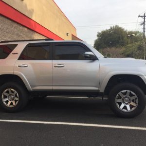 Lift with stock tires.