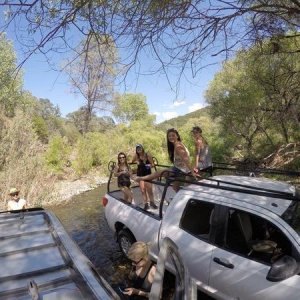 From the rooftop, looking at good friends during a good time at the swimming hole.