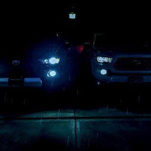 LED low beams and fog lights. 

2017 4Runner TRD ORP (left)
2016 Tacoma TRD Sport 4DR short bed (right)