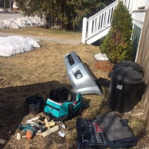 Snow almost melted!   My working area,  beautiful day today!