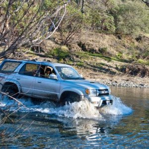 Going through the creek to go back to camp