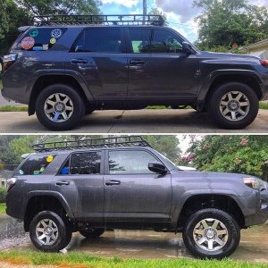 Before and after 3" Toytec suspension lift