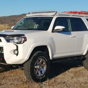Adjusted front end after winch bumper and skid plate installed.