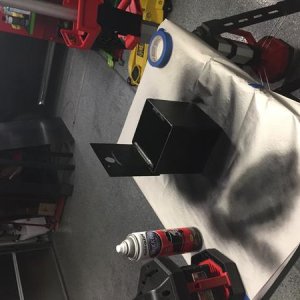Center console lock box painted