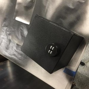 Center console lock box painted