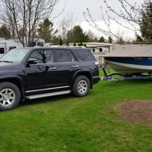 First spring hookup with the 19ft Mirrocraft.  Time for some towing.