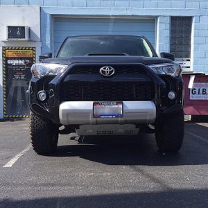 front shot of TRD skid plate.