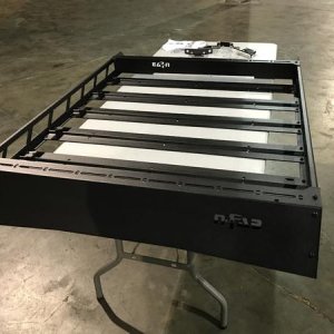 Assembled N-Fab roof rack.