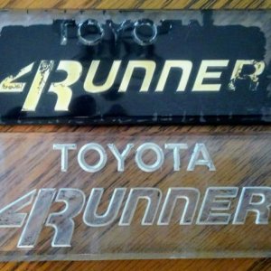 4 Runner Emb 1, I got a pair from the Junk yard and figured out how to take them off with a putty knife.  Cleaned 1 to compare the B4 and after.
