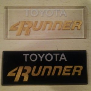4 Runner Emb 3,  I think I figured out the best combo for less the $20 for doing lots of them.