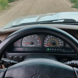view of dash and boost gauge