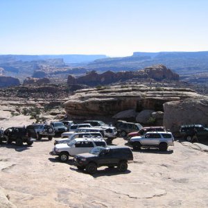 A group of mostly 3rd gen 4Runners gathered at the Golden Crack on the Golden Spike trail near Moab. This was during the one and only Moab 4Runner For