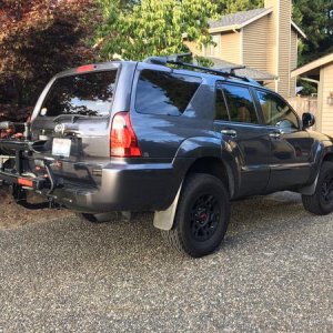 New wheels and bike rack.