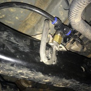 Fittings installed at e-locker check valve OEM location.