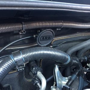 ARB Diff Breather, passenger side in the engine bay.