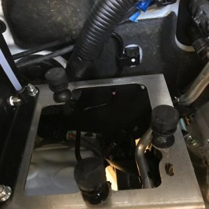 New air pump location with isolators installed