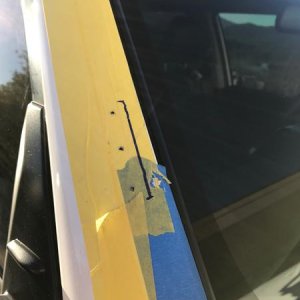 a-pillar marked for the bracket
