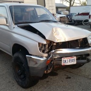 Oops. FYI: Metal bends.......Trees? Not so much