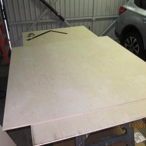 IMG 5245 Started with 3- 5'x5'  sheets of 1/2" Baltic birch plywood. measured for rough cuts