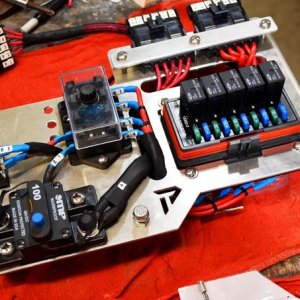 Custom relay/fuse panel for powering all our stuff.