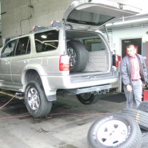 2007 FJ Wheels Mounted and then they will bag up the old one and put back inside the vehicle.