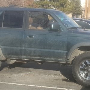 With it's new shoes.