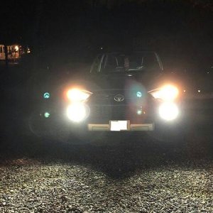 H9 conversion Headlight and LED fog lights.