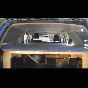 SLEEPING PLATFORM over sliding cargo tray