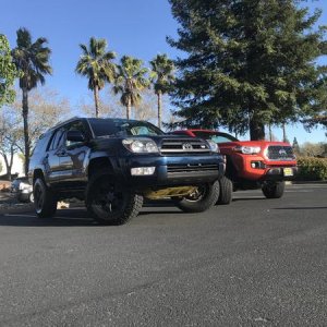 new to me 4runner and moms brand new trd sport tacoma