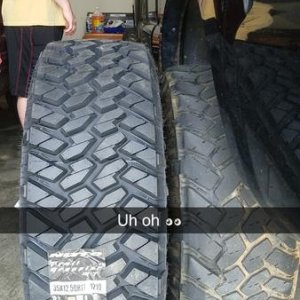 The 35x12.50's next to 33x11.50