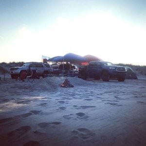Our little hobo city on the beach