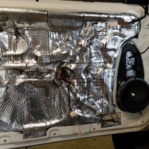 Driver door sound deadened.