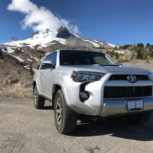 The top of Mt. Hood immediately following a rain storm.