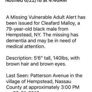 Public messaging for missing person with a 4Runner