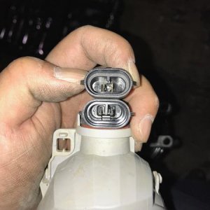 Installing the Morimoto XB (Oval) LED fog lights. After inserting the pins with the supplied connector, spread or pry the pins further apart so it can