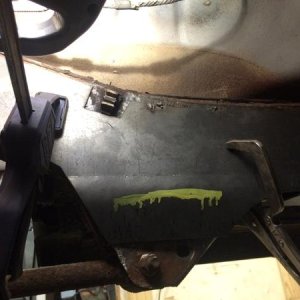 Patch held in place ready to weld