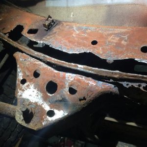 Cut back some of the bad but don't grind your frame till it's gone...