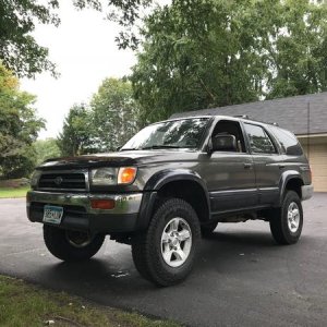 White Bear TWP, MN

Most current version of the truck, out on a Creek sampling run. 3.5" rear lift, 2.85" front, Eimkeith PCK mounts welded in, LT 235