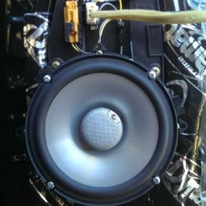 Front Door speakers installed. Had some buzzing in the panels so I bought this sound deadening from Crutchfield. It worked OK, but to this day (after 