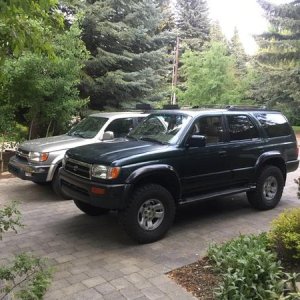 Bettie overshadowing Bessie in the background. I had Bessie (2001 4runner 2WD) for 13 years, from when I was 16. I would have kept that car until it d