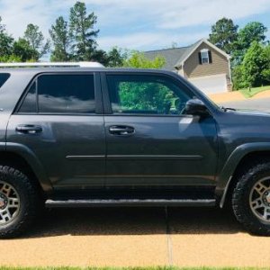 2014 SR5. Replaced the stock wheels with gray TRD wheels and wrapped them in BFG KO2's.