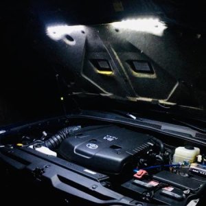 Under hood LEDs for working on truck at night