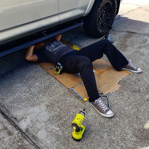 The Angry Wife helping install the RCR Offroad