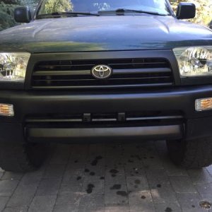 Decided to paint the grill. Chipping chromes just wasn't doing it for me.