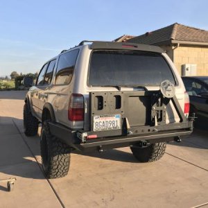 CBI rear plate bumper with swing-out