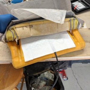 sticking the pad onto the seat