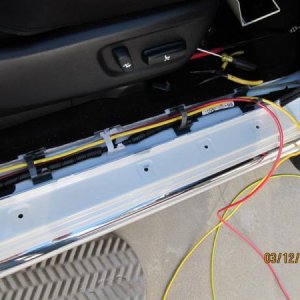 IMG
Removed outer insulation of cable( ancor 2/#8 marine cable) so it could be snaked under "B" pillar  its a tight fit 6223