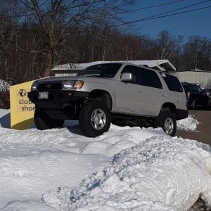 March 2019 driving up on the snow bank