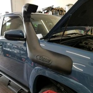 ARB Snorkel install.  Detailed pics if you need them - just email.... info@pureautoparts.com or call 512.234.7873